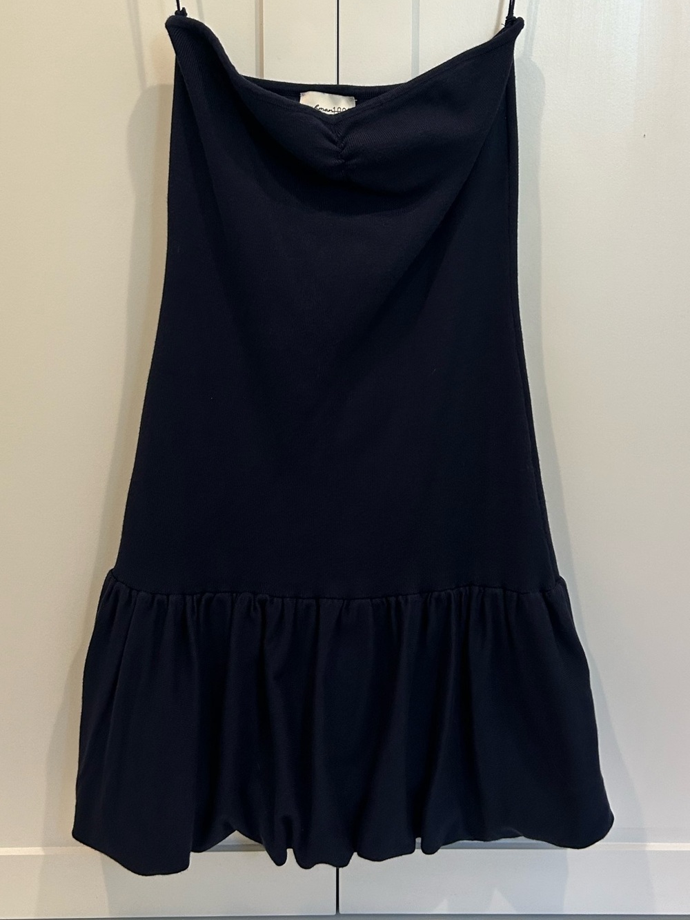 Freshman 1996 Navy Blue Strapless Bubble Hem Mini Dress Size L